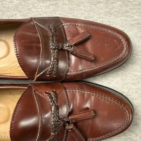 Bass & Co. Men Leather Loafers Shoes Tassels Brown Size 11.5M Style 1475-241 - Picture 6 of 10
